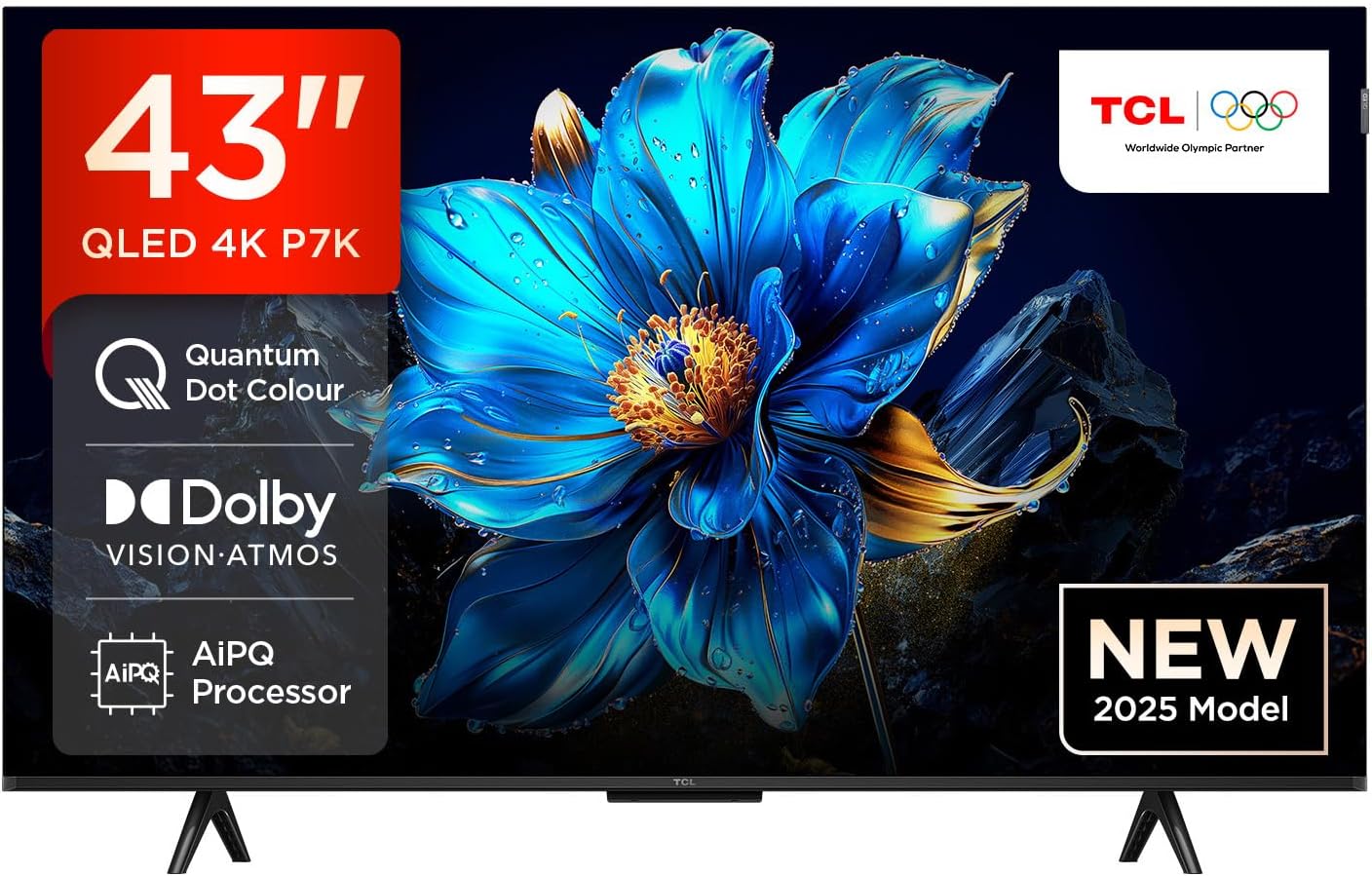 טלוויזיה 43 אינץ TCL 43P7K QLED 4K SMART Android טלוויזיה 43 אינץ TCL 43P7K QLED 4K SMART Android