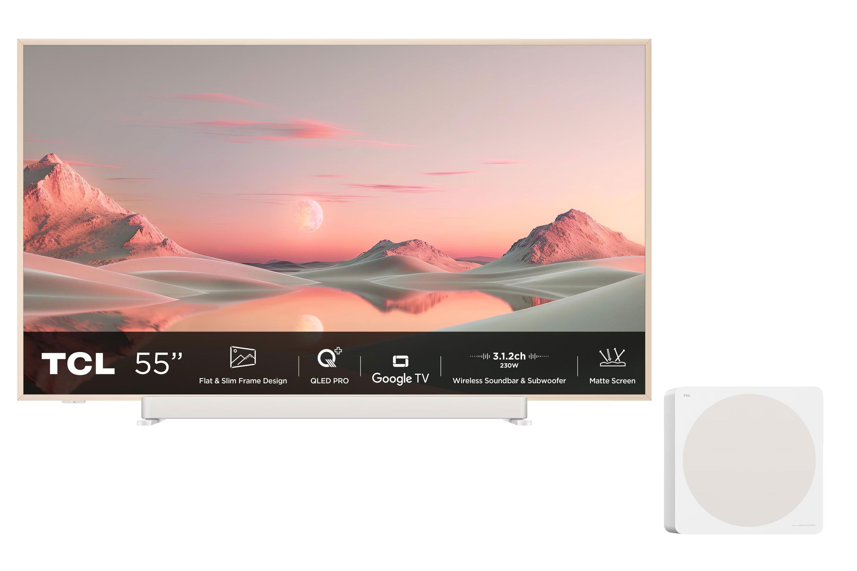 טלויזיה חכמה "55 TCL NXTVISION 55A300 PRO QLED 4K Google TV + B&O SoundBar & Sub טלויזיה חכמה "55 TCL NXTVISION 55A300 PRO QLED 4K Google TV + B&O SoundBar & Sub