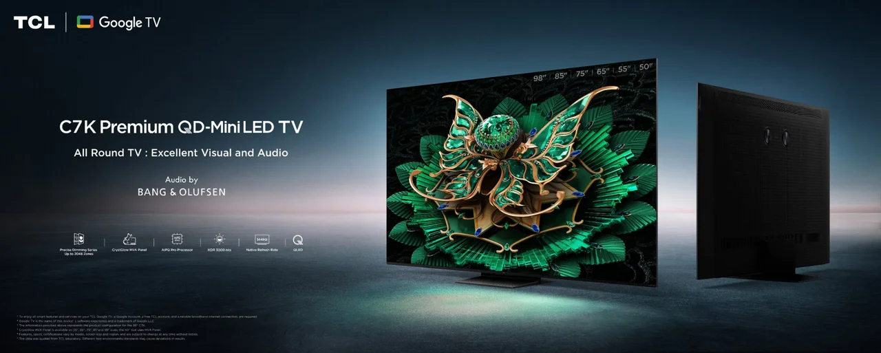 �������� 55 ���� TCL 55C7K QLED Mini LED 144Hz 4K SMART Android AI TV