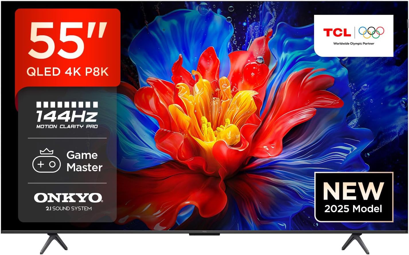 טלוויזיה 55 אינץ TCL 55P8K QLED 144Hz 4K SMART Android AI TV 144Hz טלוויזיה 55 אינץ TCL 55P8K QLED 144Hz 4K SMART Android AI TV 144Hz