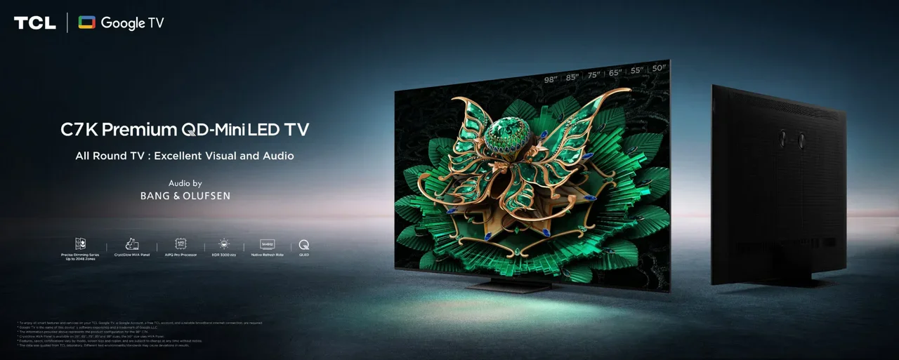 �������� 65 ���� TCL 65C7K QLED Mini LED 144Hz 4K SMART Android AI TV