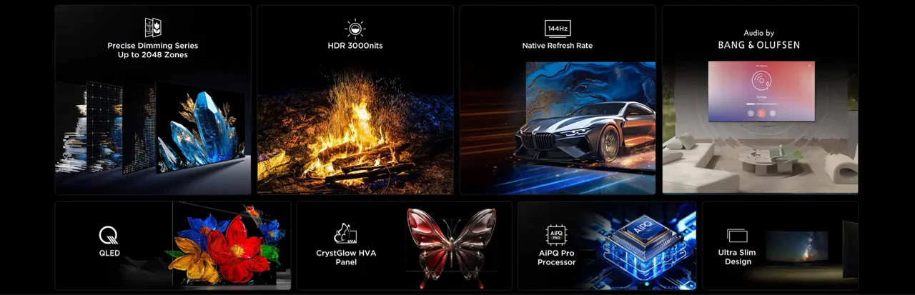 �������� 65 ���� TCL 65C7K QLED Mini LED 144Hz 4K SMART Android AI TV