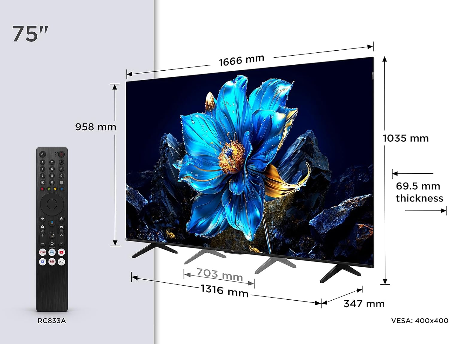 �������� 75 ���� TCL 75P7K QLED 4K SMART Android