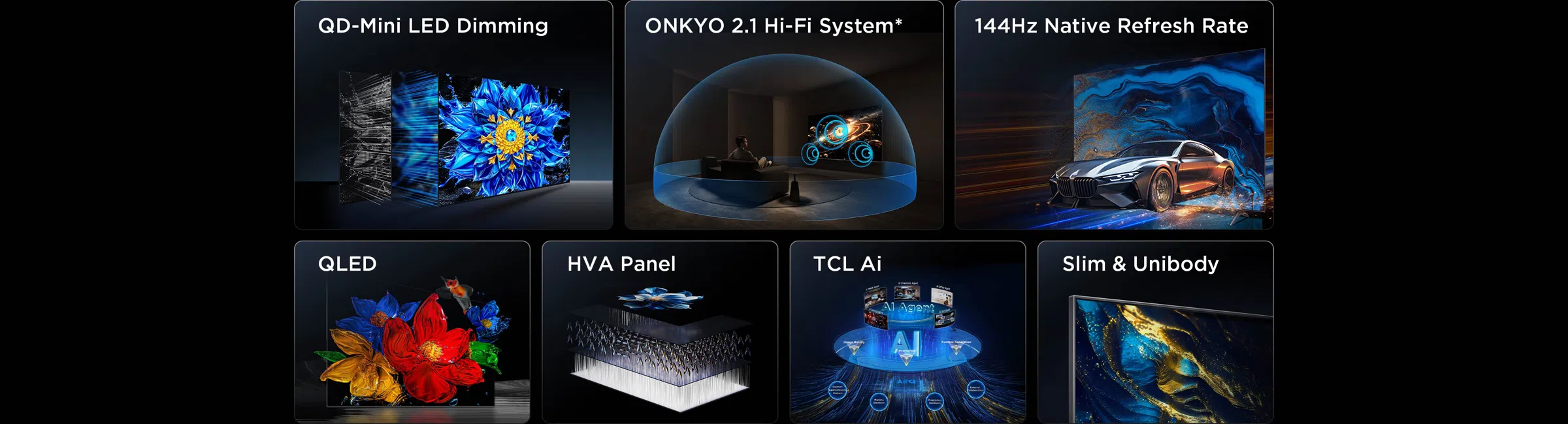 �������� 85 ���� TCL 85P8L 144Hz QD-Mini LED 4K SMART Android AI TV