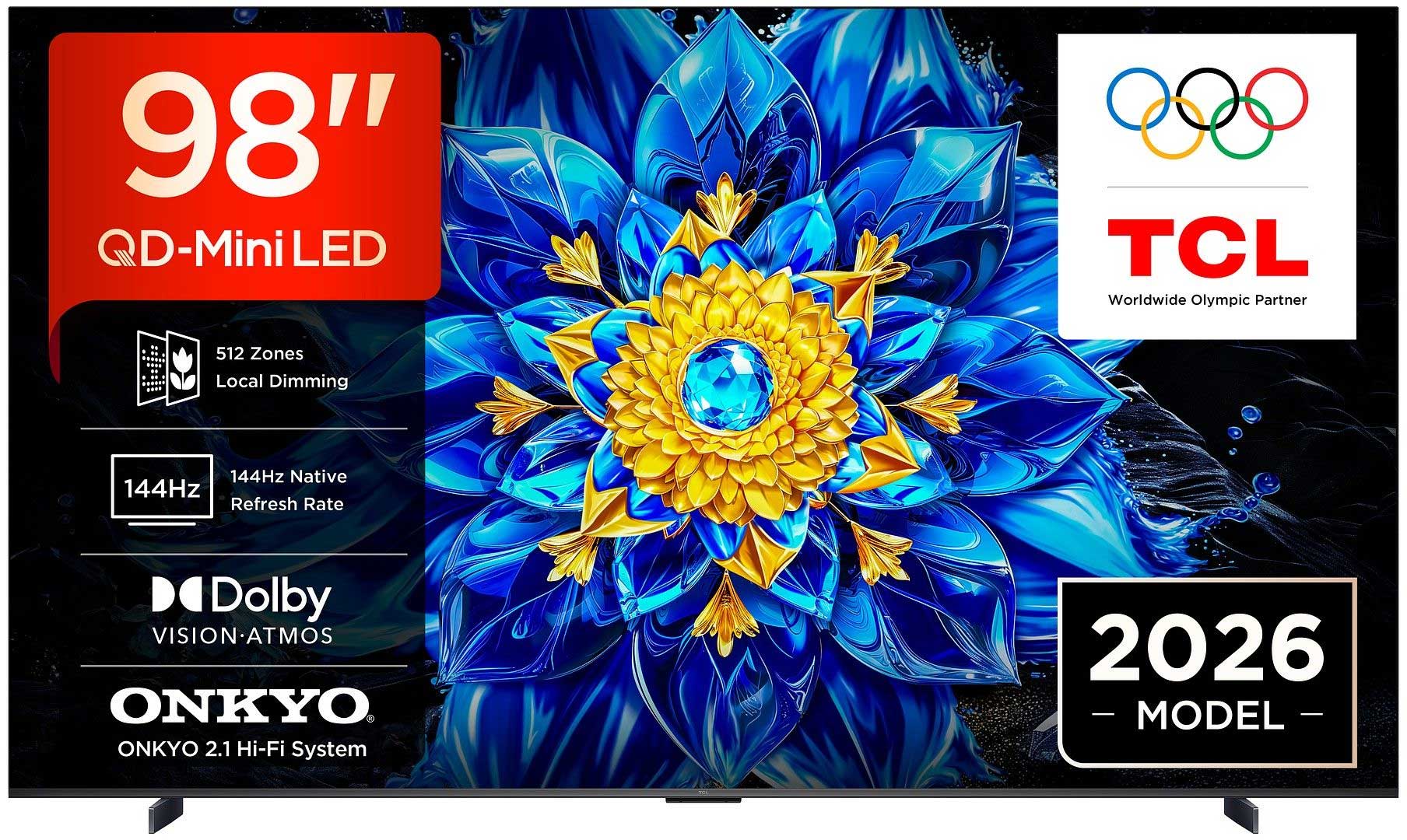 טלוויזיה 98 אינץ TCL 98P8L 144Hz QD-Mini AI Android TV 4K SMART טלוויזיה 98 אינץ TCL 98P8L 144Hz QD-Mini AI Android TV 4K SMART