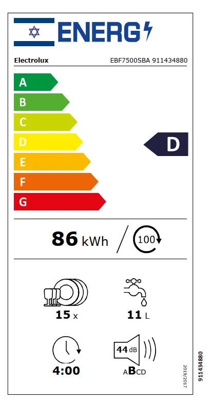 ���� ���� �������� ��� ���������� Electrolux EBF7500SBA