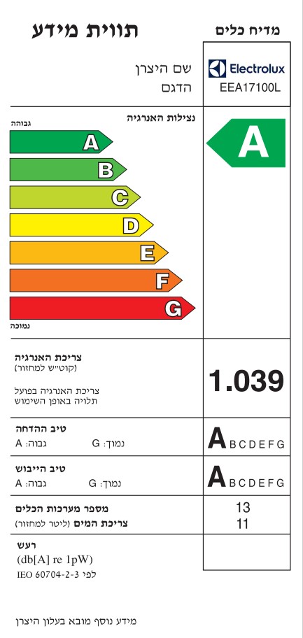 ���� ���� �������� ��� Electrolux ���������� EEA17100L