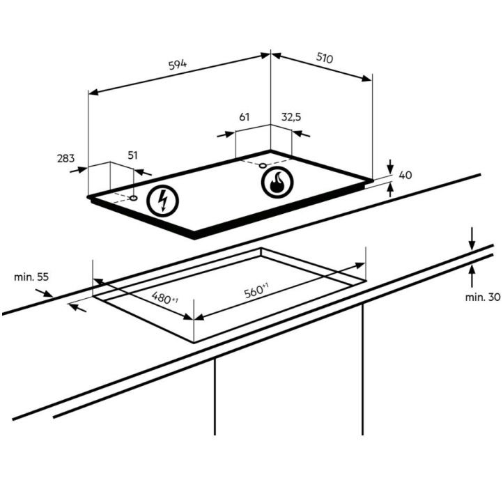 ������ �� 4 ������ �.�.�. AEG HGB64320SM Step Power