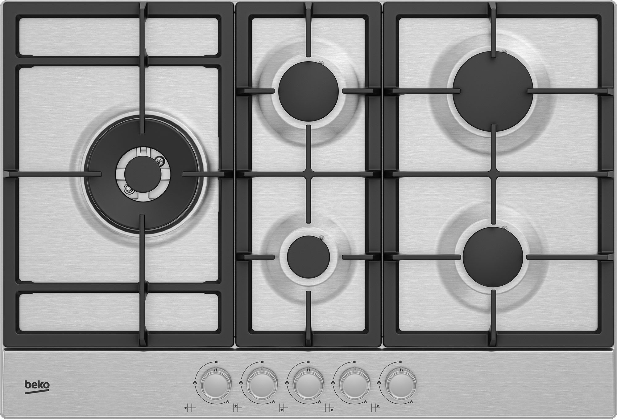 כיריים גז 5 אזורי בישול 75 ס"מ בקו Beko HIAL752205SX כיריים גז 5 אזורי בישול 75 ס"מ בקו Beko HIAL752205SX