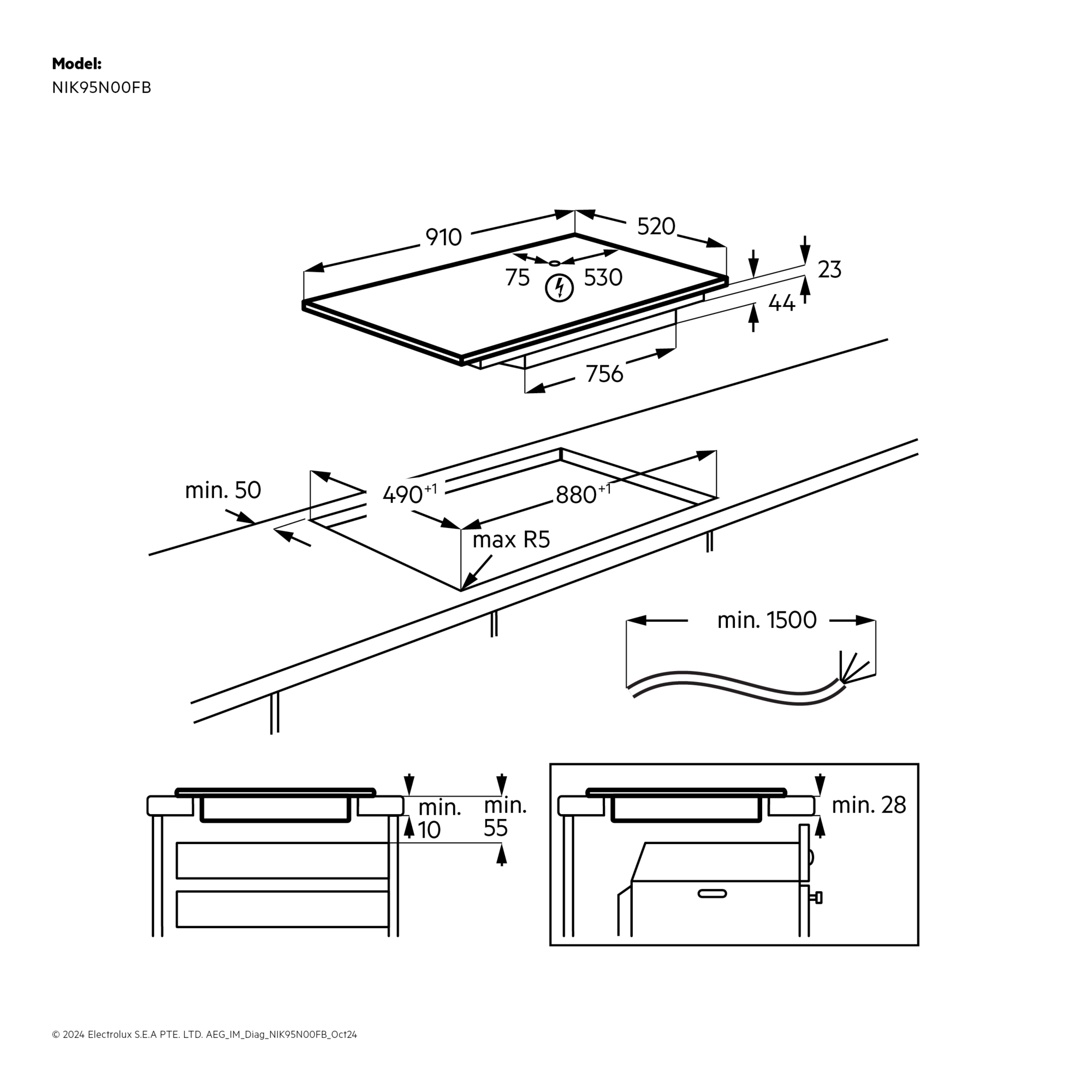 ������ ��������� 90 �"� AEG MaxiSense Pluse NIK95N00FB