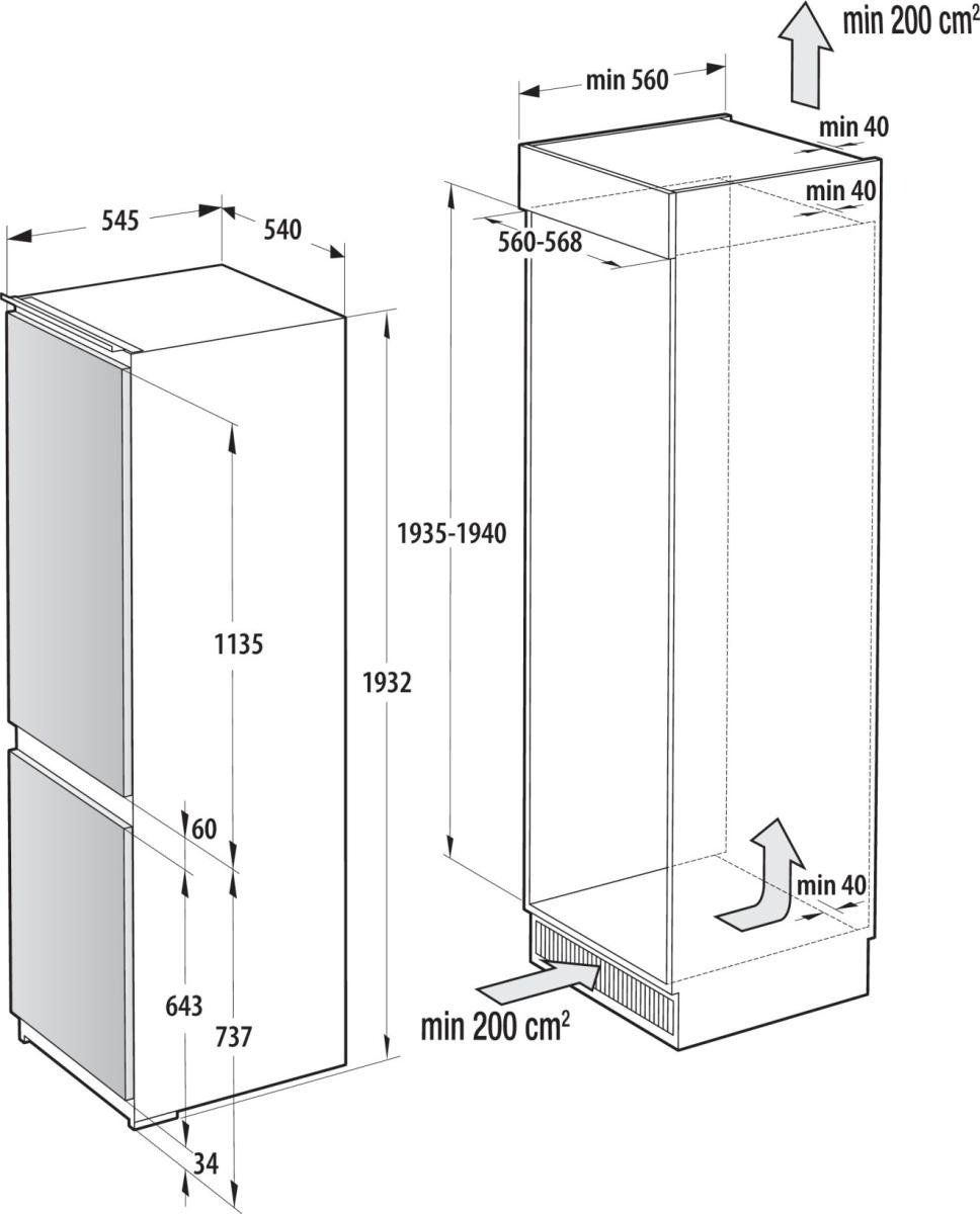 ���� �������� (60 �"� ���� 200 �"�) ����� ����� 282 ���� ������� Gorenje NRKI519E41 *����� ����*