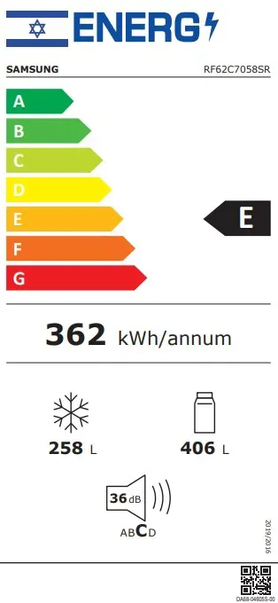 ���� ������ 4 ����� 664 ���� ������� ���� ����� SAMSUNG RF62C7058SR