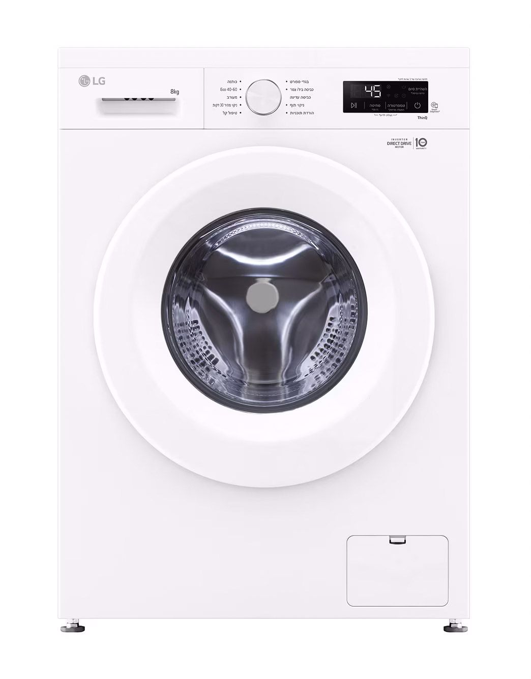 מכונת כביסה 8 ק"ג 1400 סל"ד LG VB8014WH מכונת כביסה 8 ק"ג 1400 סל"ד LG VB8014WH