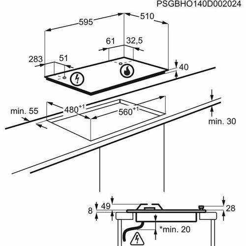 ������ �� 4 ����� ����� Zanussi ZGH65424XS