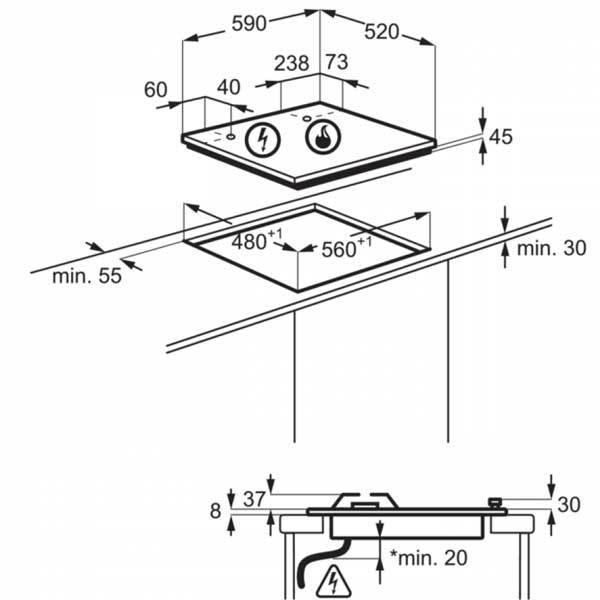������ �� 4 ����� ���� ������ ����� Zanussi ZGO68420BA