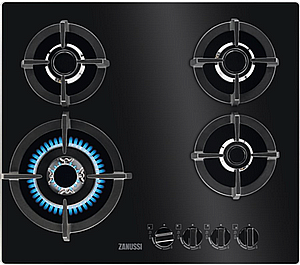 כיריים גז 4 להבות משטח זכוכית זנוסי Zanussi ZGO68420BA כיריים גז 4 להבות משטח זכוכית זנוסי Zanussi ZGO68420BA