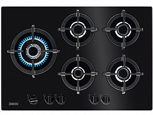 כיריים גז 5 להבות זכוכית שחורה Zanussi ZGO78530BA GOG 60 כיריים גז 5 להבות זכוכית שחורה Zanussi ZGO78530BA GOG 60