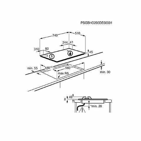 ������ �� 5 ����� ������ ����� Zanussi ZGO78530BA GOG 60 