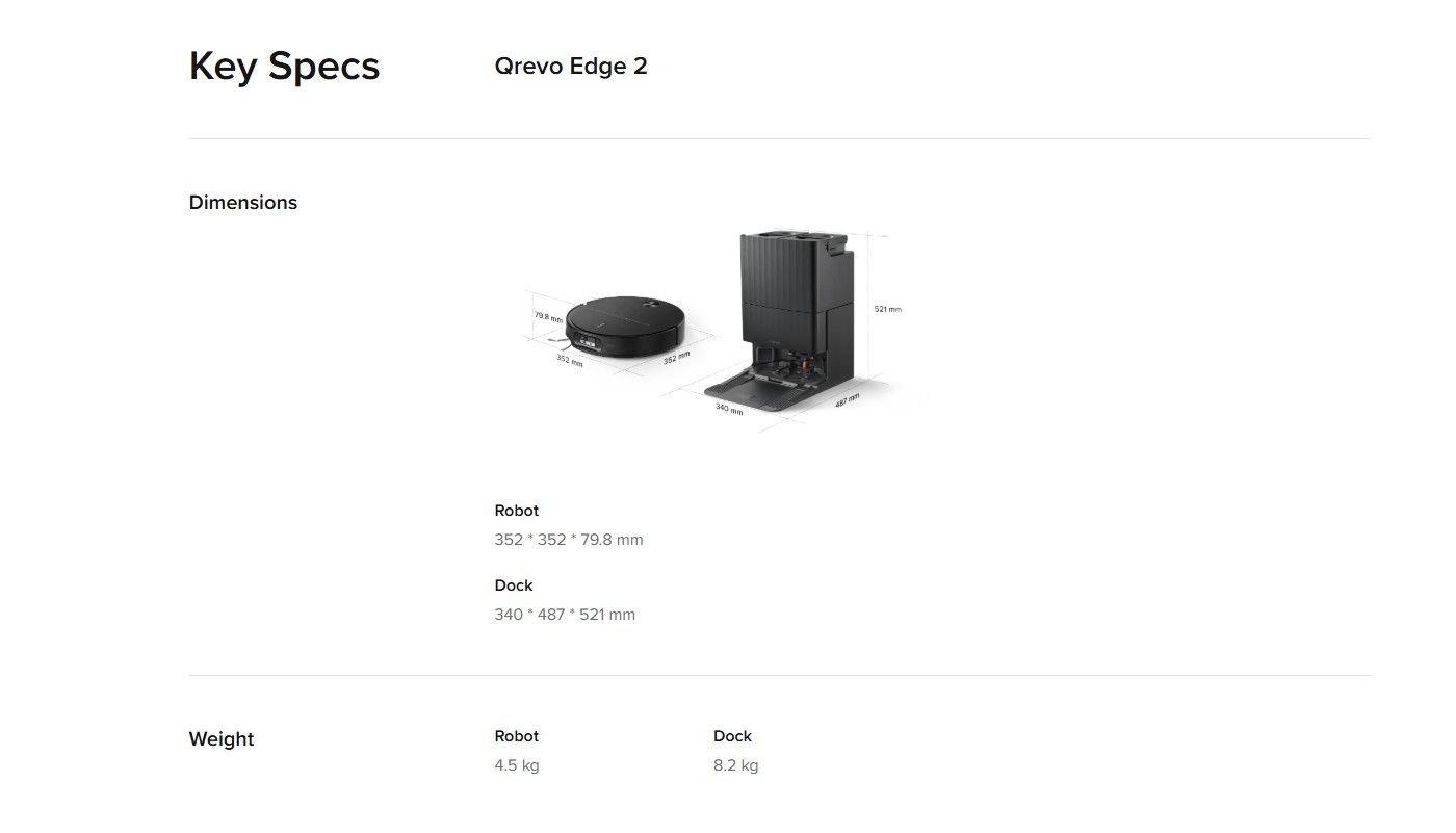 שואב שוטף אבק רובוטי רובורוק שחור Roborock Qrevo Edge 2 25,000Pa